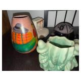 Collection of 6 Southwest Decor Items Including Pottery, Figurines, and Framed Art