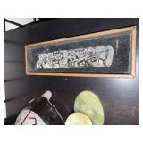 Collection of 6 Southwest Decor Items Including Pottery, Figurines, and Framed Art