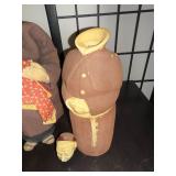 Pair of Vintage Monk Figurines with Brown Robes