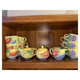 Hand Painted Fruit-Themed Ceramic Dinnerware Collection