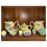 Hand Painted Fruit-Themed Ceramic Dinnerware Collection
