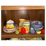 Hand Painted Fruit-Themed Ceramic Dinnerware Collection