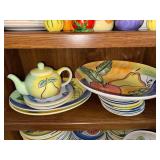 Hand Painted Fruit-Themed Ceramic Dinnerware Collection