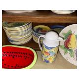 Hand Painted Fruit-Themed Ceramic Dinnerware Collection