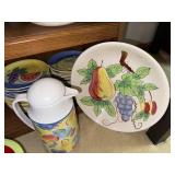 Hand Painted Fruit-Themed Ceramic Dinnerware Collection