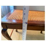 Vintage Wooden Bench with Cane Top, 24x14x18 Inches
