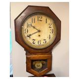Vintage Sessions Regulator Wall Clock, Octagon Wooden Case, 24 Inches Tall