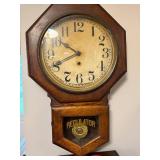 Vintage Sessions Regulator Wall Clock, Octagon Wooden Case, 24 Inches Tall