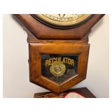 Vintage Sessions Regulator Wall Clock, Octagon Wooden Case, 24 Inches Tall