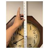 Vintage Sessions Regulator Wall Clock, Octagon Wooden Case, 24 Inches Tall
