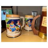 Collection of 8 Vintage Beer Steins and Mugs - German, Japanese, and Decorative Styles
