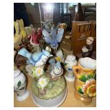 Collection of Ceramic and Porcelain Bird Figurines and Miniature Vases