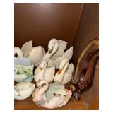 Collection of Porcelain and Ceramic Swan Figurines and Planters