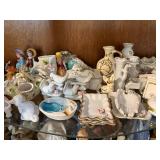 Collection of Porcelain Animal Figurines, Miniature Vases, and Decorative Trinkets