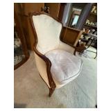 Vintage Upholstered Wood-Frame Accent Chair