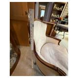 Vintage Upholstered Wood-Frame Accent Chair