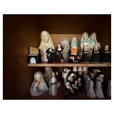 Collection of Nun and Madonna Ceramic Figurines