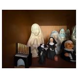 Collection of Nun and Madonna Ceramic Figurines