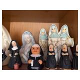 Collection of Nun and Madonna Ceramic Figurines