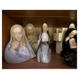 Collection of Nun and Madonna Ceramic Figurines