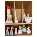 Set of Vintage Religious Porcelain Figurines and Holy Water Fonts