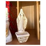 Set of Vintage Religious Porcelain Figurines and Holy Water Fonts