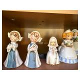 Set of Vintage Religious Porcelain Figurines and Holy Water Fonts