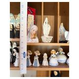 Set of Vintage Religious Porcelain Figurines and Holy Water Fonts