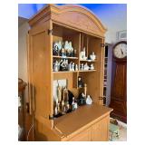 Wooden Hutch Cabinet with Arched Top and Lower Storage Contents not included