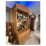 Wooden Hutch Cabinet with Arched Top and Lower Storage Contents not included