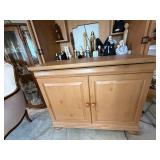 Wooden Hutch Cabinet with Arched Top and Lower Storage Contents not included