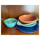 Colorful Vintage Ceramic Bowl and Plate Collection
