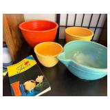 Vintage Fiesta Mixing Bowls and Reference Book Set