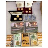 Gold Bond Stamp Books, PGA 2002 Keepsakes, Token Keychains and Grand Casino Collectible Coins Set