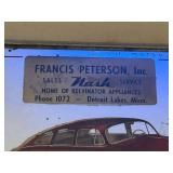 Vintage Nash Airflyte Mirrored Desk Display Sign Francis Peterson Inc