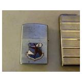 Vintage Cigarette Case with 3917 Installations Squadron Lighter