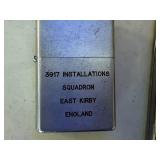 Vintage Cigarette Case with 3917 Installations Squadron Lighter