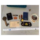 Vintage Ephemera, Thermometer, Sewing, and Collectible Assortment