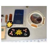 Vintage Ephemera, Thermometer, Sewing, and Collectible Assortment