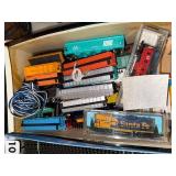 N Scale Model Train Set Collection with Tracks, Cars, Switches, Transformers, and Scenery Parts