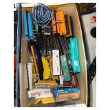 N Scale Model Train Set Collection with Tracks, Cars, Switches, Transformers, and Scenery Parts