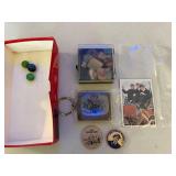 Vintage Ephemera Collection: Mixed Stones, Keychain, Buttons and Marbles