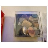 Vintage Ephemera Collection: Mixed Stones, Keychain, Buttons and Marbles