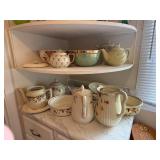 Vintage Mixed Ceramic and Porcelain Teapots and Bowls Collection