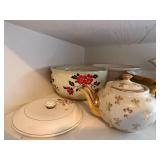 Vintage Mixed Ceramic and Porcelain Teapots and Bowls Collection