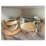 Vintage Mixed Ceramic and Porcelain Teapots and Bowls Collection