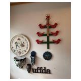 Scandinavian Wall Decor Collection with Hand-Painted Accents and Wood Art
