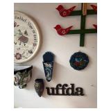 Scandinavian Wall Decor Collection with Hand-Painted Accents and Wood Art