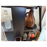 Assorted Vintage Glassware, Bottles, Mug, and Decorative Vase Collection