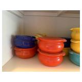 Set of Colorful Ceramic Soup Crocks with Lids